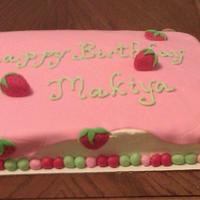 Strawberry Shortcake A friend asked me to make this cake for her niece who loves Strawberry Shortcake character. Only had a day to come up with something. No...