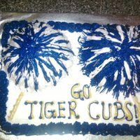 Cheering Pom Pom Cake This cake was made for the cheeleaders! Decorated with BC icing!