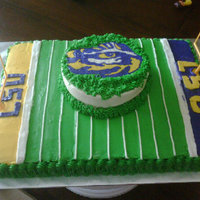 Lsu Football Field & Smash Cake This was for my nephew's 1st birthday. The cakes are made with BC. The eye of the tiger smash cake is a FBCT. The endzone LSU FBCT...