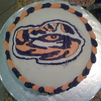 Practice Cake LSU eye of the tiger. First time doing a FBCT. I think I used too much butter in the BC. There's always next time!