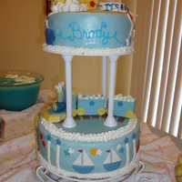 Planes Trains And Automobiles This is a 12" round topped by a 9" round. Both sections were torted, which made them taller. They are covered with marshmallow...