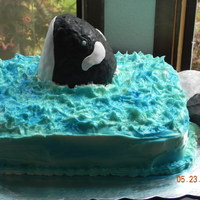 Orca Cake My Son is in love with orcas. so i made him an orca cake. first time for fondant use. but it was fun and i loved it