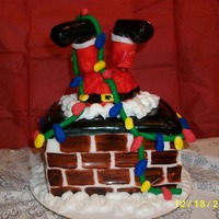 Oops Santa Got Stuck. So I took this idea from some others on here, thanks to ya'll. This was a booger and it is a bit sloppy but I felt I should still post...