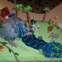 Jungle Theme This was a rush job...it was for my baby shower and I should not have tried to make my own cake. I did it in two days and my feet were...