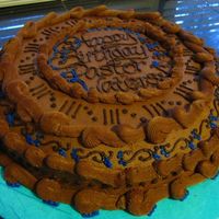Pastor Birthday Cake Chocolate Cake w/ choc buttercream icing. Made for our Pastor's 60 something birthday. Thanks for looking!