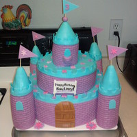 Austyn[Baby Lovey]'s Castle!! I made this for My friend's daughter's 3rd birthday! :) She wanted a blue and purple castle cake and was thrilled!!