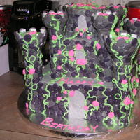 Castle Cake ...lots and lots of MM fondant stones...