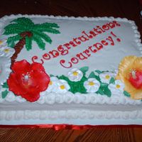 Hawaiian Grad Cake I made this cake this past weekend for an open house. It was my first attempt at gumpaste and it was a lot of fun! I got the general idea...