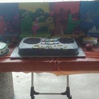 Yo Gabba Gabba Cake these cakes were tons of work but came out great total of 5 12" round cakes 60 cupcakes and the huge sheet cake around 300 servings