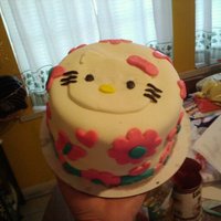 First Time All Fondant Cake strawberry cake with strawberry filling indydebis buttercream covered with MMF this was my first attempt covering a cake with fondant came...