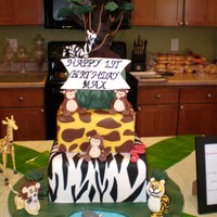 Jungle Cake Its a Jungle out there! 3 Tier cake. Standing 2ft 2 inches tall on a 20 inch cake board. Bottom Tier Vanilla with vanilla buttercream and...