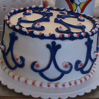 Practice Cake - 4Th Of July Two layer vanilla with wilton butter cream....many lessons learned, LOL