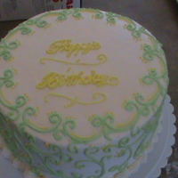 Birthday Cake White cake, key lime filling, buttercream dream icing (recipe from here at CC). Started with Wilton design presses, then branched out into...