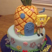 Spongebob Pineapple Cake Spongebob and Gary are both hand made from fondant. The Pineapple is all cake.