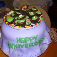 Mini Mini Cupcake Cake chocolate cake with an edible plate full of mini cupcakes