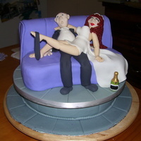 Groom And Bride On A Lounge Cake This was ordered by the friends of the bride and groom as a suprise and i was told this is how they looked in real life hahaha this is also...