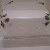 Square Cutting Cake The bride and groom wanted something simple and they would add the centre piece at the venue, its chocolate mud cake covered in fondant...