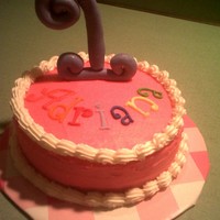 Adriana's Smash Cake Vanilla pound cake, buttercream icing. fmm tappits cutout and a gumpaste "1"