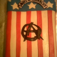 Ryan's "25Th" Soa Cake This cake is inspired by one of my boyfriends favorite TV shows, The Sons of Anarchy. All of his presents were in this theme as well. The...