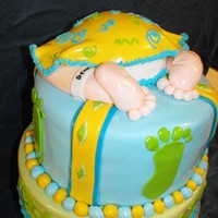 Baby Shower Boy, Baby Bottom, Yellow , Blue Green 
