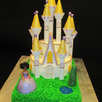 Castle Cake I made this cake for a 1st birthday of a little girl that wanted it done in Mardi Gras colors and I added the Princess in the Frog after...