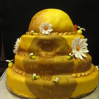 Beehive Beehive cake that I made for a friend. The cake is covered in a golden yellow fondant and I airbrushed the shading to give it a little...