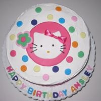 Hello Kitty Cake Butercream frosting with fondant accents. I copied a paper plate.