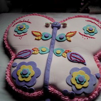 Reagan's Butterfly Birthday Cake This is a cake I made for a little 7 year old girl. I normally don't do fondant, so I was pretty happy with the way it came out. This...