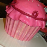 Pinkalicious! White chocolate mold on bottom, used a combination of a giant cupcake pan and half of a ball pan. Chocolate cake, chocolate cream cheese...