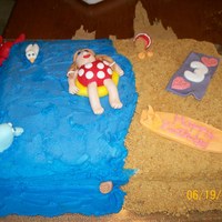 Beach Cake My first attempt at making fondant decorations. It was for my daughters 3rd birthday cake.