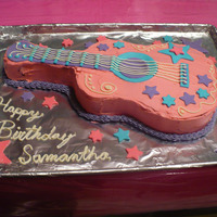 Guitar Cake First time i used fondant icing.