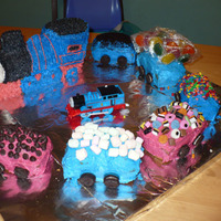 Thomas The Train 3D This was not my best attempt had problems with the icing but the kids loved it. Lots of candy