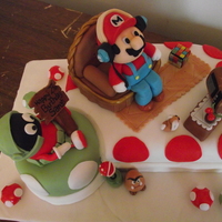 Mario And Marvin The Martian Cake This was only my second ever cake. A friend asked me to make this after she saw the birthday cake i made for my gorgeous baby girls first...