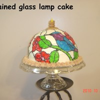 Stained Glass Lamp Cake This was for family and they will not eat fondant so I had to find a way to do it will all icing. Used the kitchenaid mixer bowl (should...