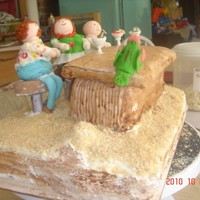 Jimmy Buffet Themed Cake So i built a bar out of Krispy Treats and the bar stools are oreo. Had fun, but my design is TOO big for the cake. They only wanted a small...