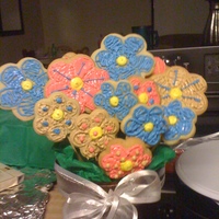 Cookie Bouqet Here is my first cookie bouquet that I have made. I am proud of myself! :}