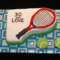 Tennis Themed Cake With Tennis Ball Cupcakes 