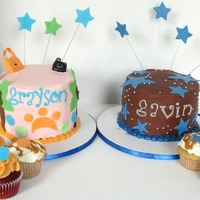 Diego And Star Wars Cakes and cupcakes inspired by Diego and Star Wars, action figures were added later.