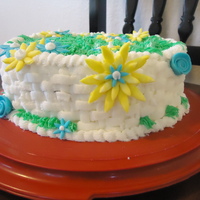 Spring Cake. Spring! My first basket weave cake...