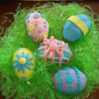 Easter Egg Cakes. These are little easter eggs I made. I used an egg shaped muffin/cupcake pan. My fondant didn't come out right. ( MMF) I don't...