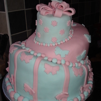 My Birthday Cake If you want a cake, you have to do it yourself!!Whimsical topsy turvy in pastel colours with butterflies