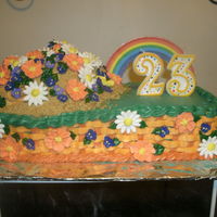 Island Cake little island mound, covered w grushed graham crackers. the icing was orange sherbert flavored