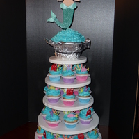 Mermaid/under The Sea Cupcakes The topper is a gumpaste mermaid on top of a giant cupcake. The mermaid was made to resemble the little girl who was turning 5. The...