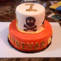 Pirate Birthday Cake I made this pirate cake for a 2nd birthday ! The bottom is white cake w/butter cream and top is strawberry with buttercream ! I hand made...