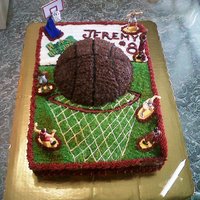 Kid Basketball Cake With Players & His Favorite Color; Green This is a bride cake with fundant details & buttercream frosting.