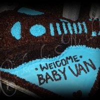Blue/brown Guitar Cake 