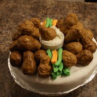 Chicken Wing Cake My son is having a chicken wing eating contest for his 13th birthday so I attempted to make a platter of chicken wings for the cake. The...
