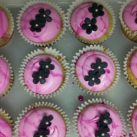 Desert Dessert! Vegan Vanilla bean cupcake with prickly pear buttercream. Fondant decoration.