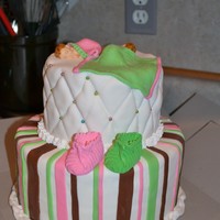 Baby Shower This was the first cake I've made for a client. I'm very new at all of this but I have a lot of fun. The babies and booties are...