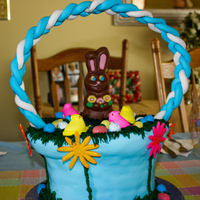 Where My Peeps At?! This was made using 2 10in rounds and 2 8in rounds. I tapered the top to make it look like a basket. I hollowed out the middle of the top...